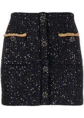 Self Portrait sequinned knitted miniskirt