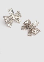 Self Portrait Small Crystal Bow Earrings