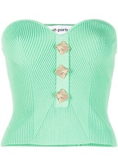 Self Portrait strapless ribbed knitted top