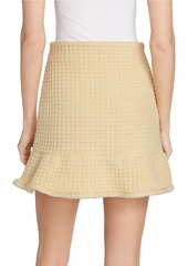 Self Portrait Textured Knit Flounce Miniskirt