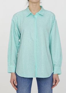 Self Portrait Turquoise rhinestone shirt
