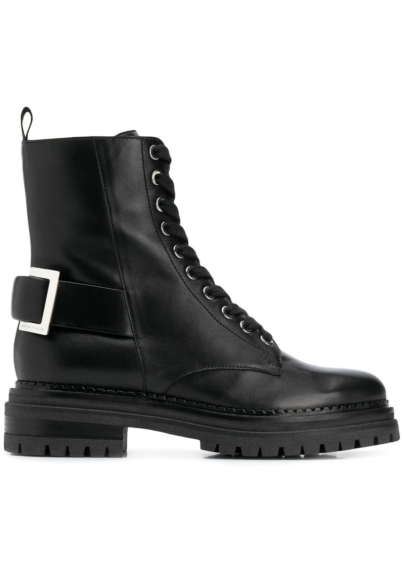 Sergio Rossi buckle-embellished combat boots