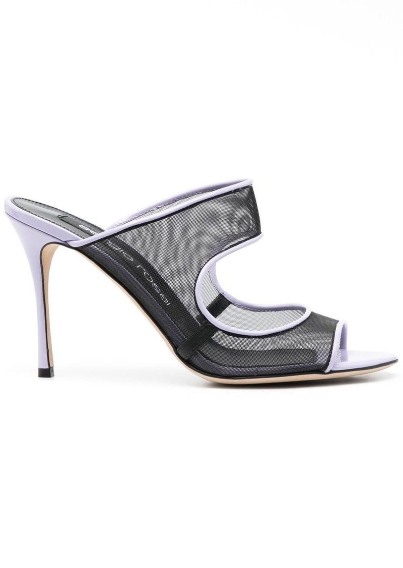 Sergio Rossi mesh detail open-toe pumps