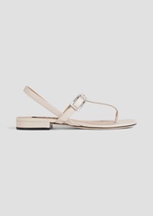 Sergio Rossi - Buckled leather slingback sandals - White - EU 36.5