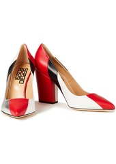 Sergio Rossi - Color-block smooth and textured-leather pumps - Red - EU 35