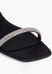 Sergio Rossi - Crystal-embellished leather sandals - Black - EU 36