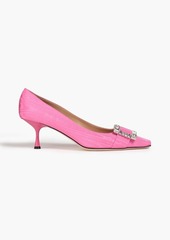 Sergio Rossi - Crystal-embellished moire pumps - Pink - EU 35