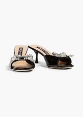 Sergio Rossi - Crystal-embellished patent-leather mules - Black - EU 36.5