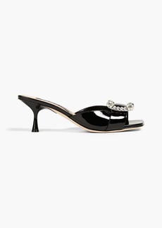 Sergio Rossi - Crystal-embellished patent-leather mules - Black - EU 36.5