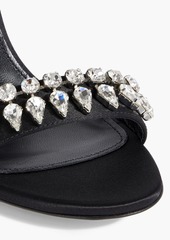 Sergio Rossi - Crystal-embellished satin sandals - Black - EU 36