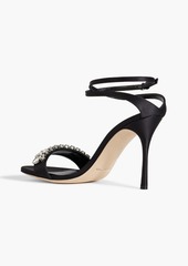 Sergio Rossi - Crystal-embellished satin sandals - Black - EU 36