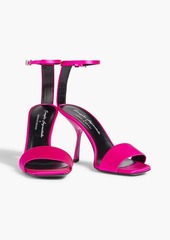 Sergio Rossi - Crystal-embellished satin sandals - Pink - EU 37