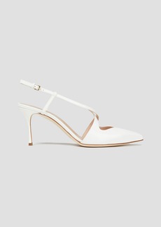 Sergio Rossi - Cutout patent-leather pumps - White - EU 36.5