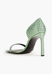 Sergio Rossi - Dagger crystal-embellished satin sandals - Green - EU 37