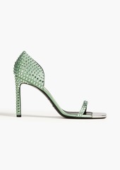 Sergio Rossi - Dagger crystal-embellished satin sandals - Green - EU 37