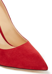 Sergio Rossi - Embellished cutout suede pumps - Red - EU 40.5