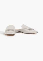 Sergio Rossi - Embellished leather slippers - Gray - EU 38