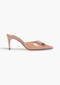 Sergio Rossi - Embellished patent-leather mules - Pink - EU 39