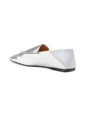 Sergio Rossi - Embellished satin collapsible-heel loafers - Metallic - EU 37