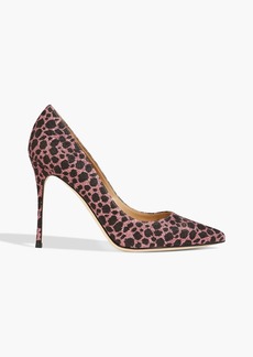 Sergio Rossi - Godiva leopard-print glittered leather pumps - Pink - EU 35