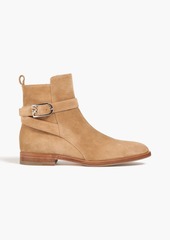 Sergio Rossi - Grace buckled suede ankle boots - Brown - EU 37.5