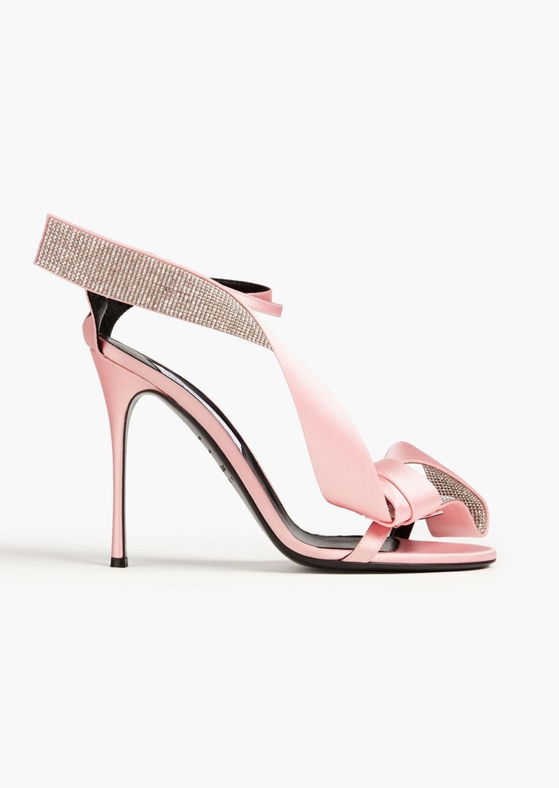 Sergio Rossi - Marquise embellished satin sandals - Pink - EU 36.5