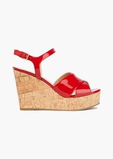 Sergio Rossi - Patent-leather wedge sandals - Red - EU 40.5
