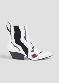 Sergio Rossi - PVC-trimmed leather ankle boots - White - EU 34.5