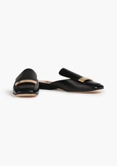 Sergio Rossi - Seventy embellished leather slippers - Black - EU 37.5