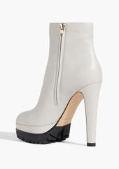 Sergio Rossi - Shana leather platform ankle boots - Gray - EU 37