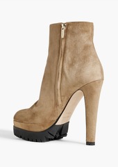 Sergio Rossi - Shana 90 suede platform ankle boots - Neutral - EU 38.5