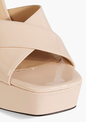 Sergio Rossi - sr Alicia 90 patent-leather platform sandals - Neutral - EU 38.5