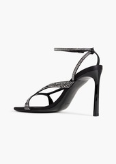 Sergio Rossi - sr Aracne 95 crystal-embellished satin sandals - Black - EU 36