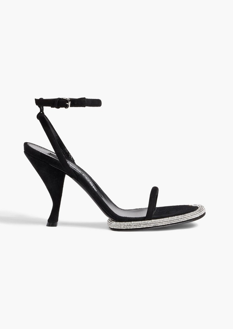 Sergio Rossi - sr Bijoux crystal-embellished suede sandals - Black - EU 36