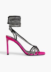 Sergio Rossi - sr Dea Crystal 95 embellished suede and satin sandals - Black - EU 36