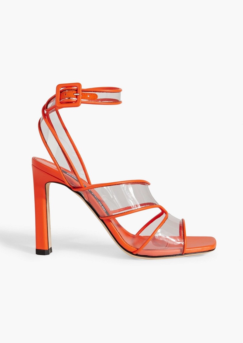 Sergio Rossi - sr Lunettes 100 leather and PVC sandals - Orange - EU 37