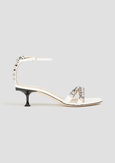 Sergio Rossi - sr Milano 50 crystal-embellished leather sandals - White - EU 34