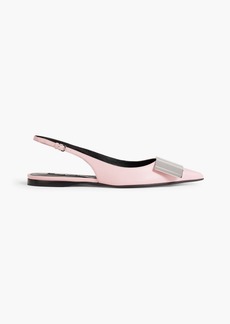 Sergio Rossi - sr Miroir 10 embellished leather slingback point-toe flats - Pink - EU 38.5