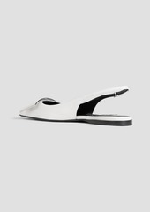 Sergio Rossi - sr Miroir 10 embellished leather slingback point-toe flats - White - EU 38