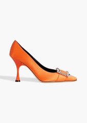 Sergio Rossi - sr Twenty 90 embellished satin pumps - Orange - EU 36
