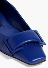 Sergio Rossi - sr Twenty buckle-embellished leather flats - Blue - EU 35.5