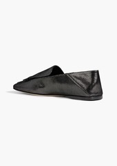 Sergio Rossi - sr1 05 embellished metallic suede collapsible-heel loafers - Black - EU 36