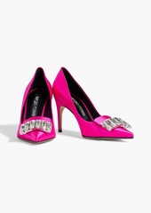 Sergio Rossi - sr1 90 crystal-embellished satin pumps - Pink - EU 36