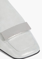 Sergio Rossi - sr1 metallic suede collapsible-heel loafers - Metallic - EU 36