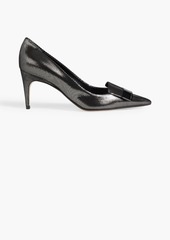 Sergio Rossi - sr1 embellished metallic suede pumps - Metallic - EU 36.5