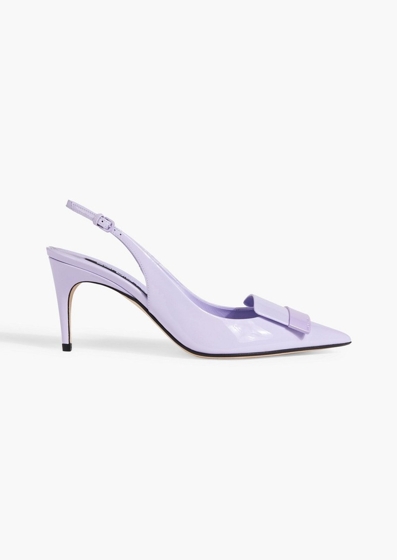 Sergio Rossi - sr1 75 embellished patent-leather slingback pumps - Purple - EU 36