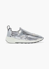 Sergio Rossi - sr1 metallic leather and sequined stretch-knit sneakers - Metallic - EU 35