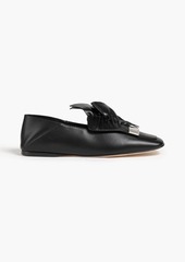 Sergio Rossi - sr1 ruffled leather collapsible-heel loafers - Black - EU 34