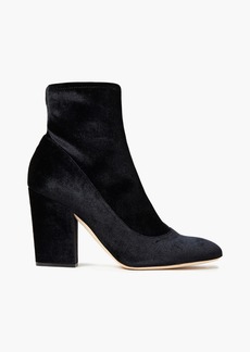 Sergio Rossi - Stretch-velvet ankle boots - Black - EU 36.5