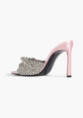 Sergio Rossi - Twisted embellished satin mules - Pink - EU 36